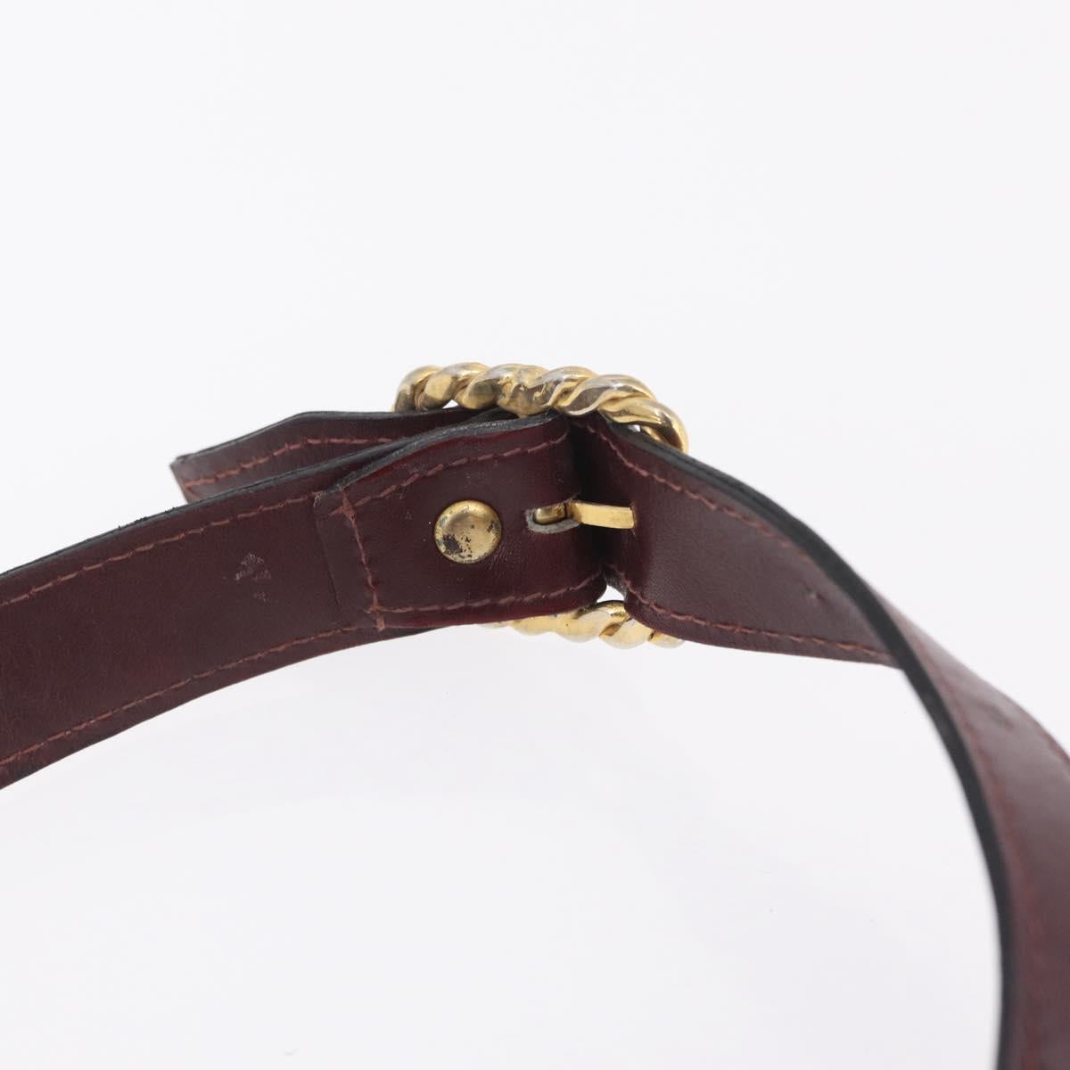 CELINE Shoulder Bag Leather Red Gold Tone Auth mr3019