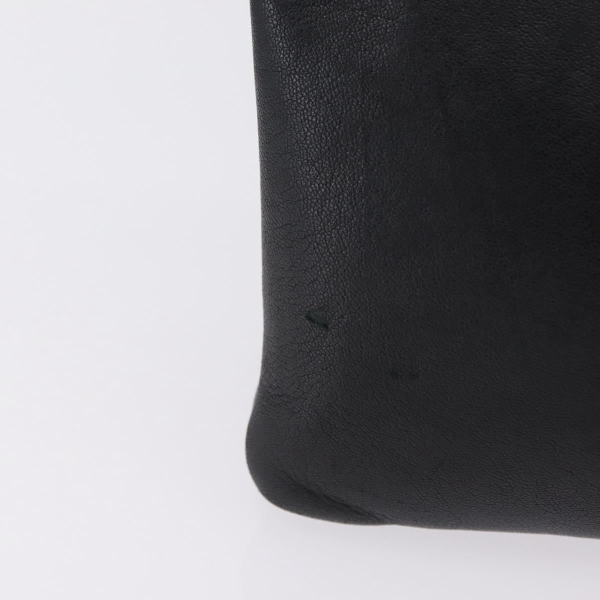 CELINE Trio Shoulder Bag Leather Black Gold Tone Auth mr3023