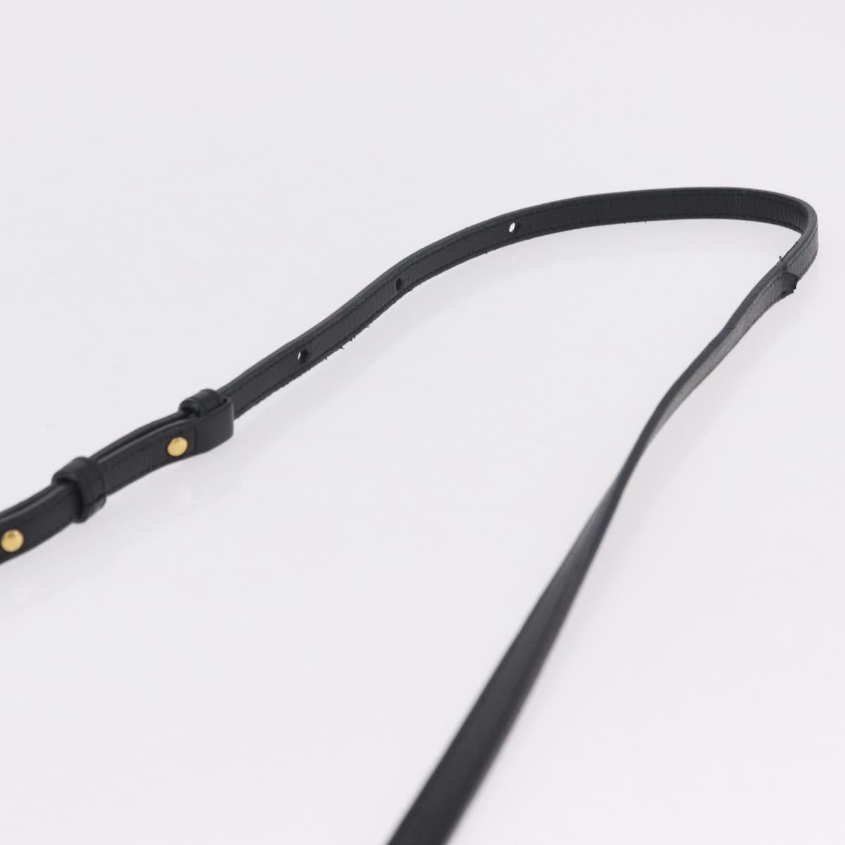CELINE Trio Shoulder Bag Leather Black Gold Tone Auth mr3023
