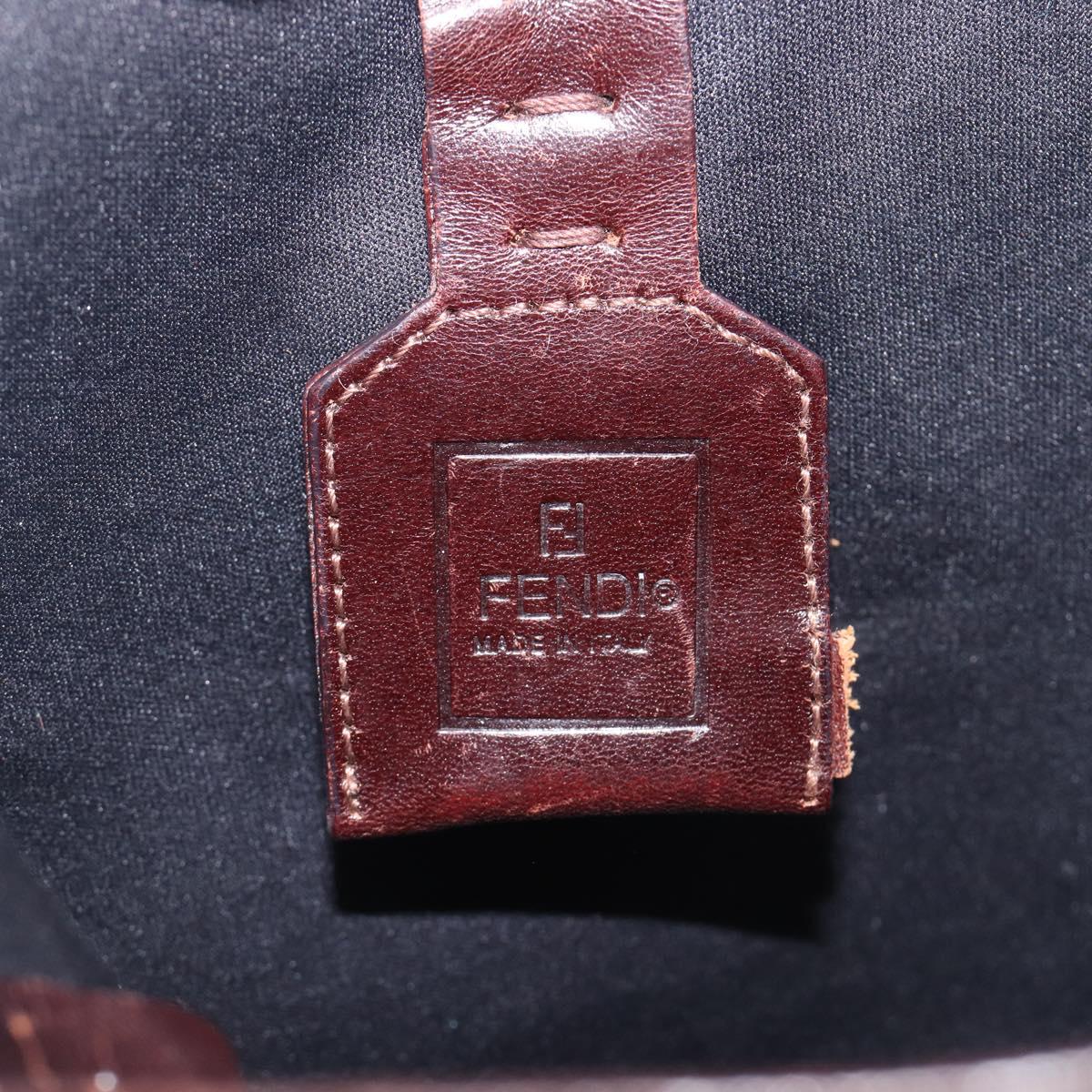 FENDI Zucca Canvas Hand Bag Brown Auth mr3027
