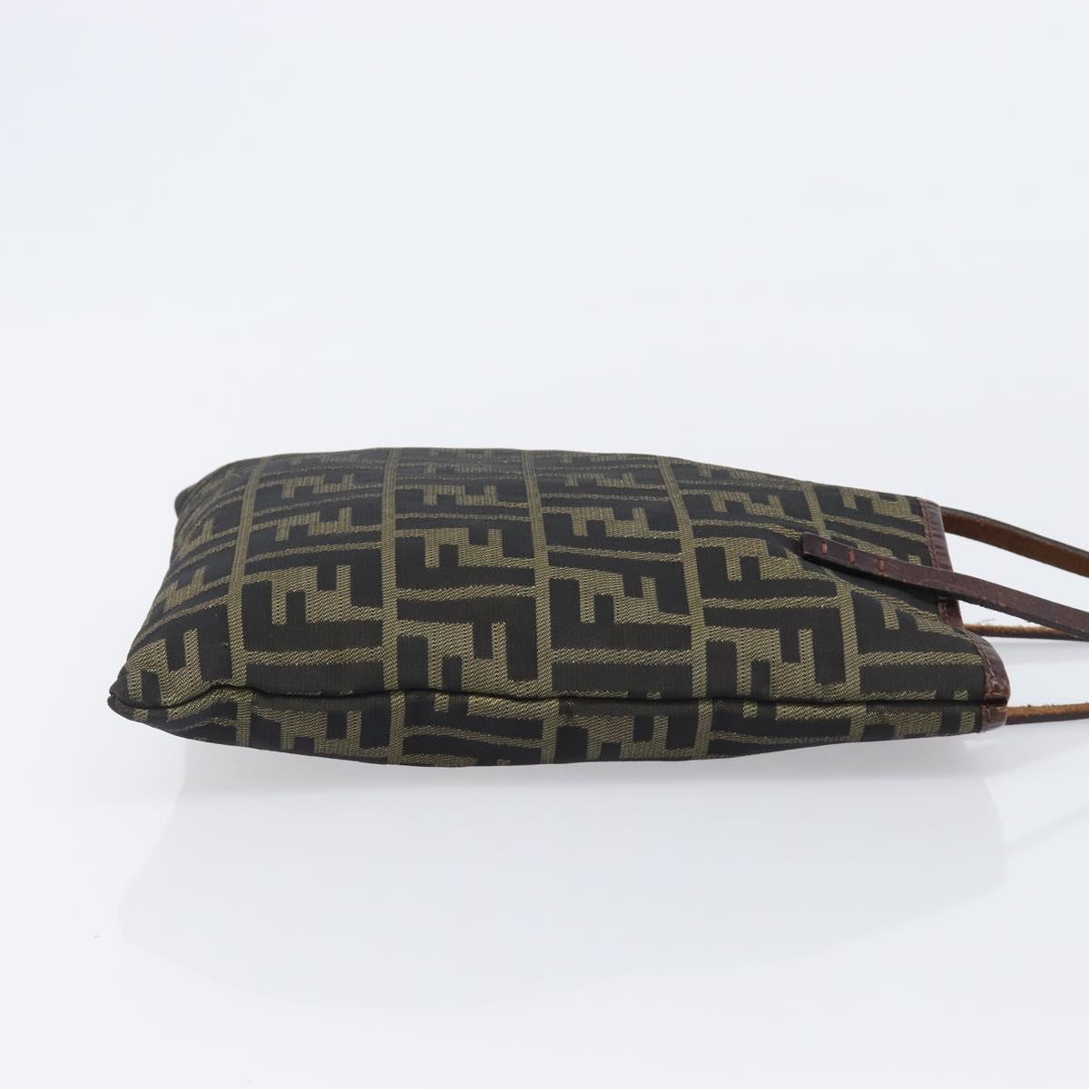 FENDI Zucca Canvas Hand Bag Brown Auth mr3027