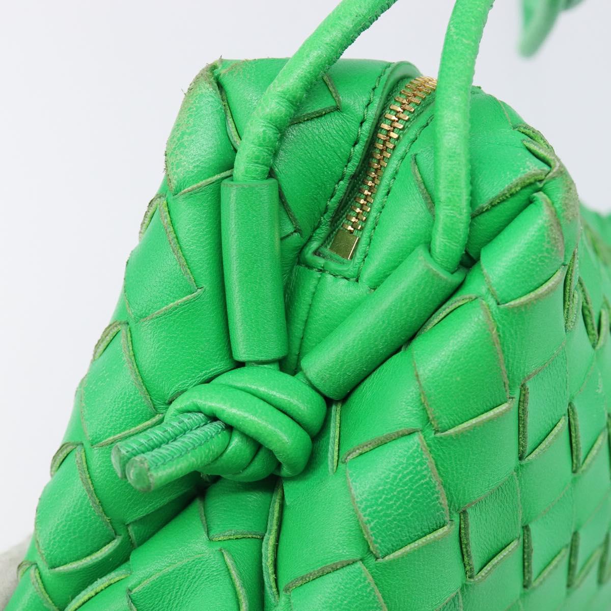 BOTTEGA VENETA INTRECCIATO Mini Barakito Shoulder Bag Leather Green Auth mr3028V