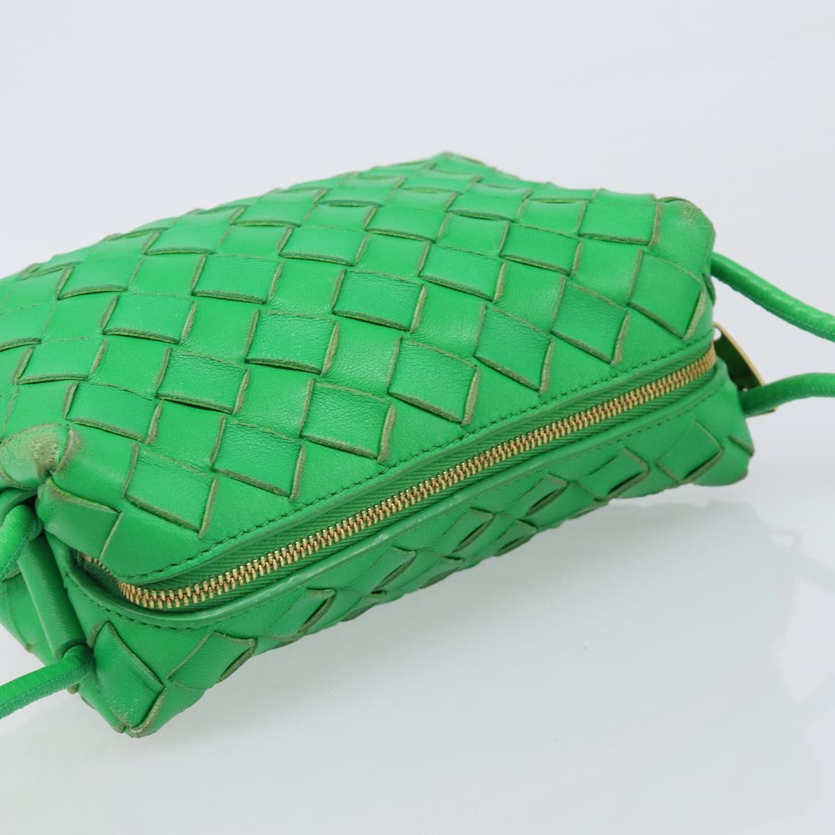 BOTTEGA VENETA INTRECCIATO Mini Barakito Shoulder Bag Leather Green Auth mr3028V