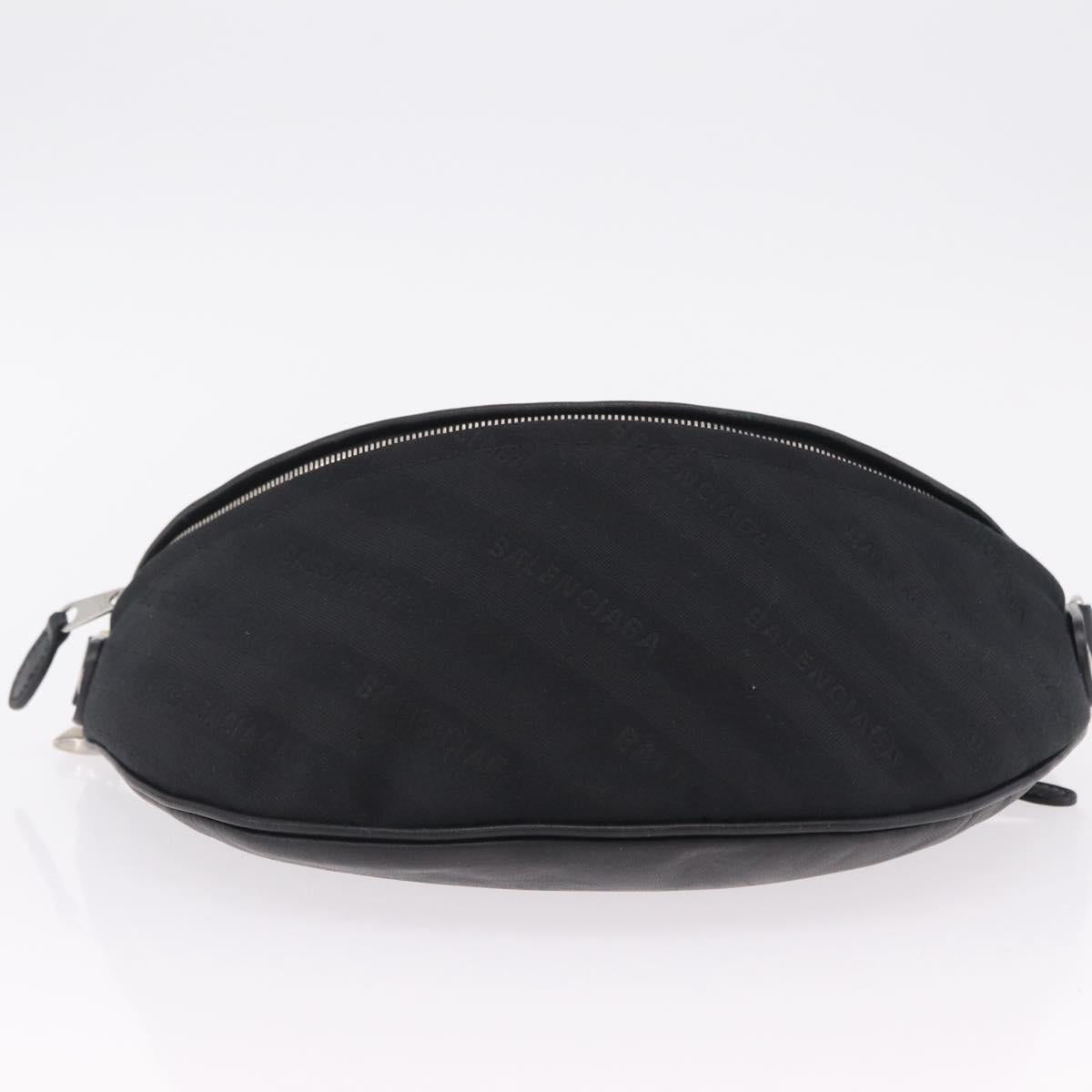 BALENCIAGA Souvenir Body Bag Leather Black Silver 531550 Auth mr3029A