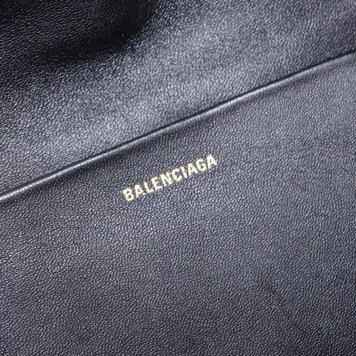 BALENCIAGA Souvenir Body Bag Leather Black Silver 531550 Auth mr3029A