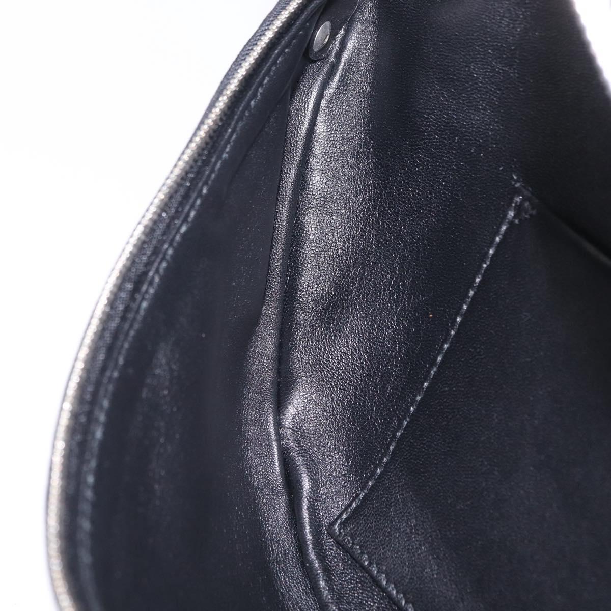 BALENCIAGA Souvenir Body Bag Leather Black Silver 531550 Auth mr3029A