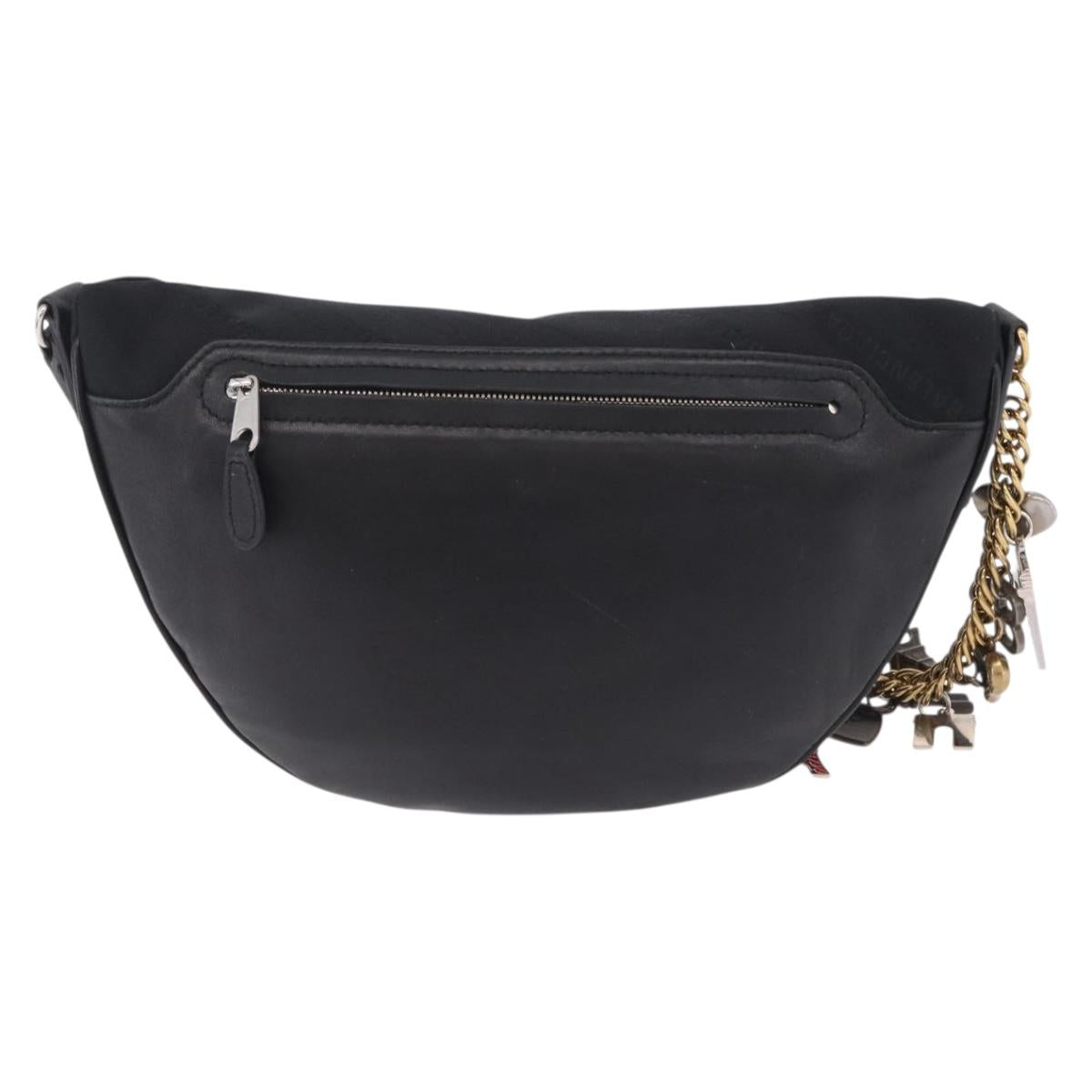 BALENCIAGA Souvenir Body Bag Leather Black Silver 531550 Auth mr3029A