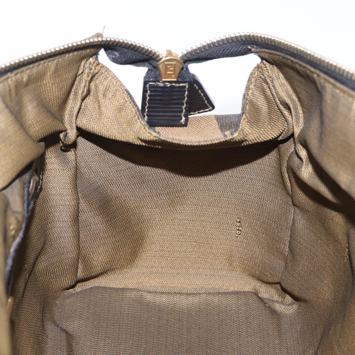 FENDI Pecan Mini Boston Bag Canvas 2way Brown Gold Tone Auth mr3030A