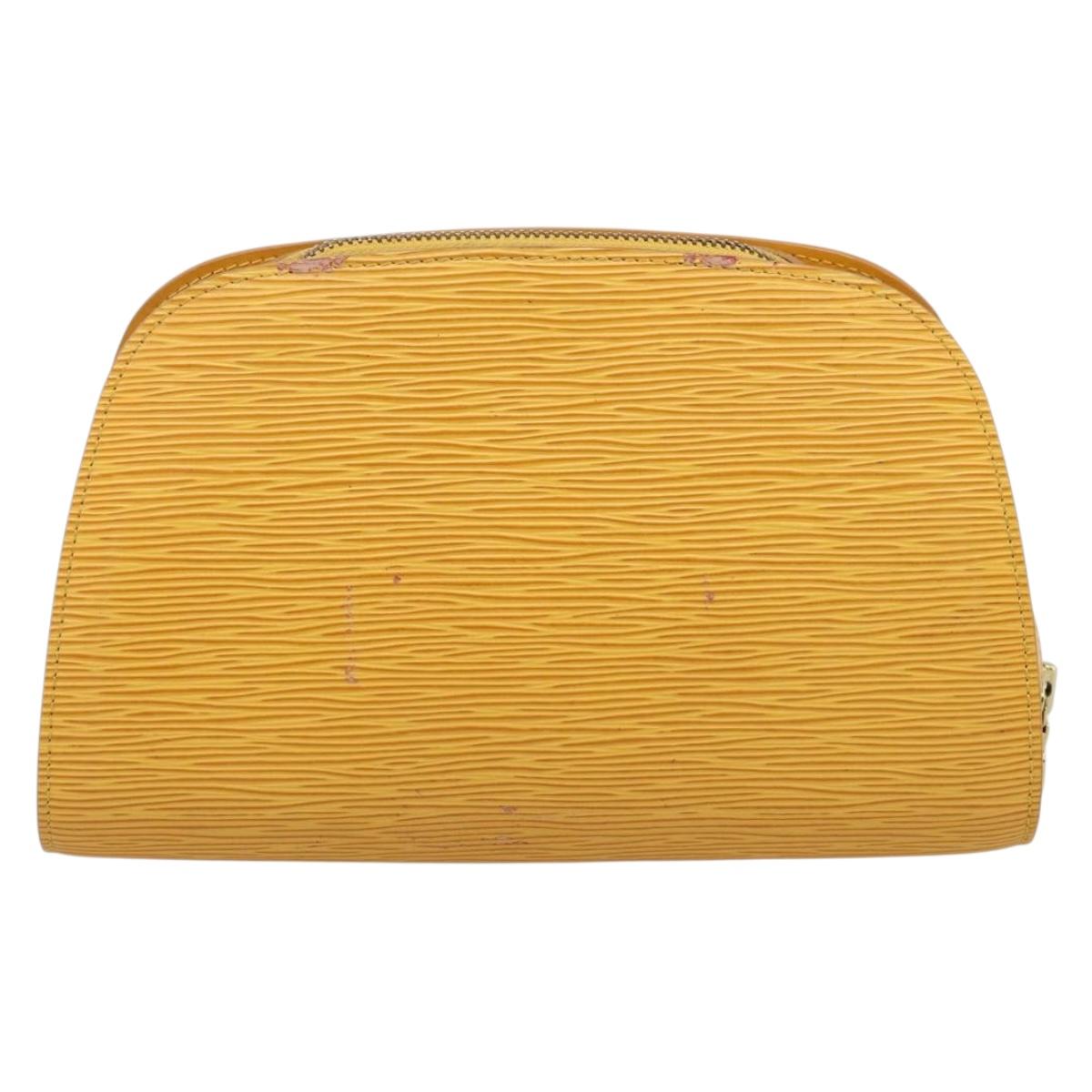 LOUIS VUITTON Epi Dauphine GM Pouch Yellow M48439 LV Auth mr3032