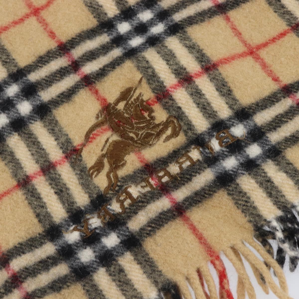 BURBERRY Nova Check Scarf Wool Beige Auth mr3035