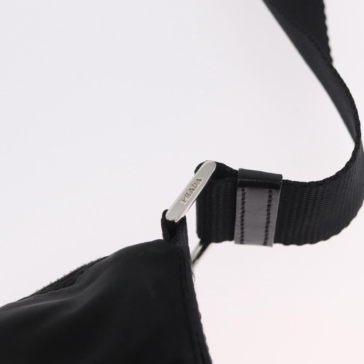 PRADA Shoulder Bag Nylon Black Silver Auth mr3036A