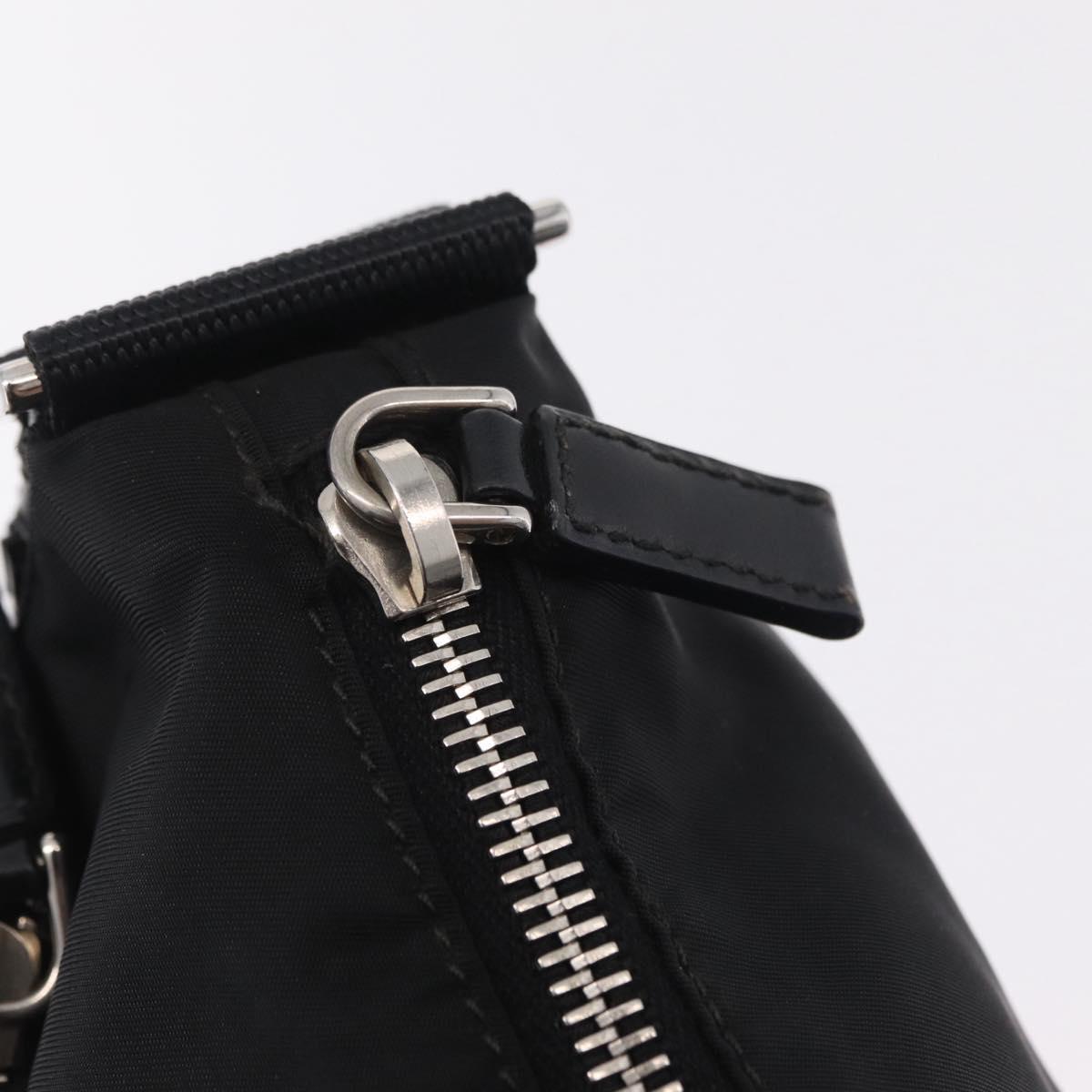 PRADA Shoulder Bag Nylon Black Silver Auth mr3036A