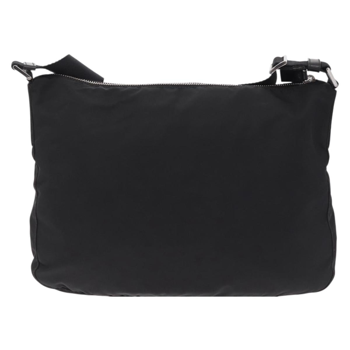 PRADA Shoulder Bag Nylon Black Silver Auth mr3036A