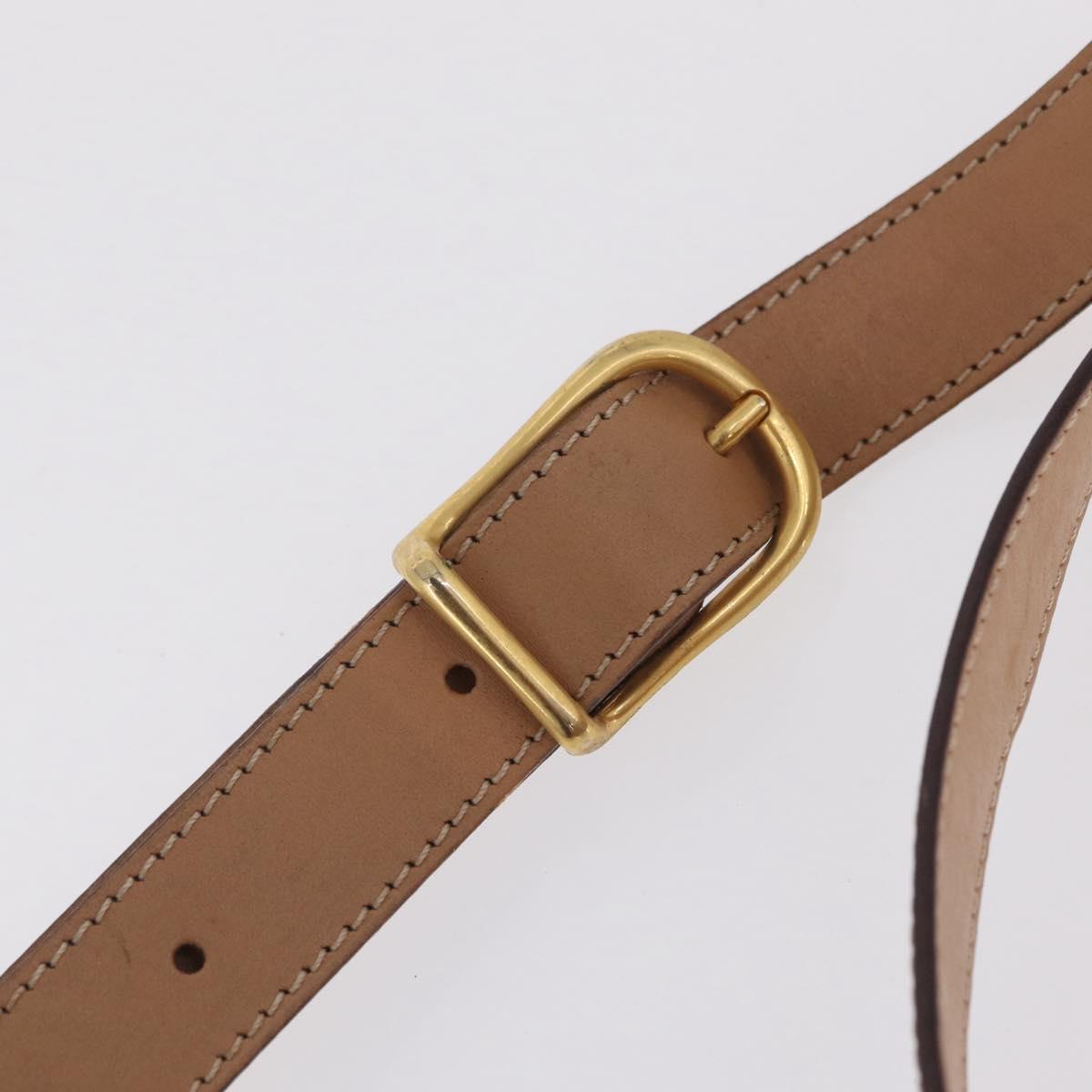 CELINE Macadam Shoulder Bag PVC Brown Gold Tone Auth mr3037A