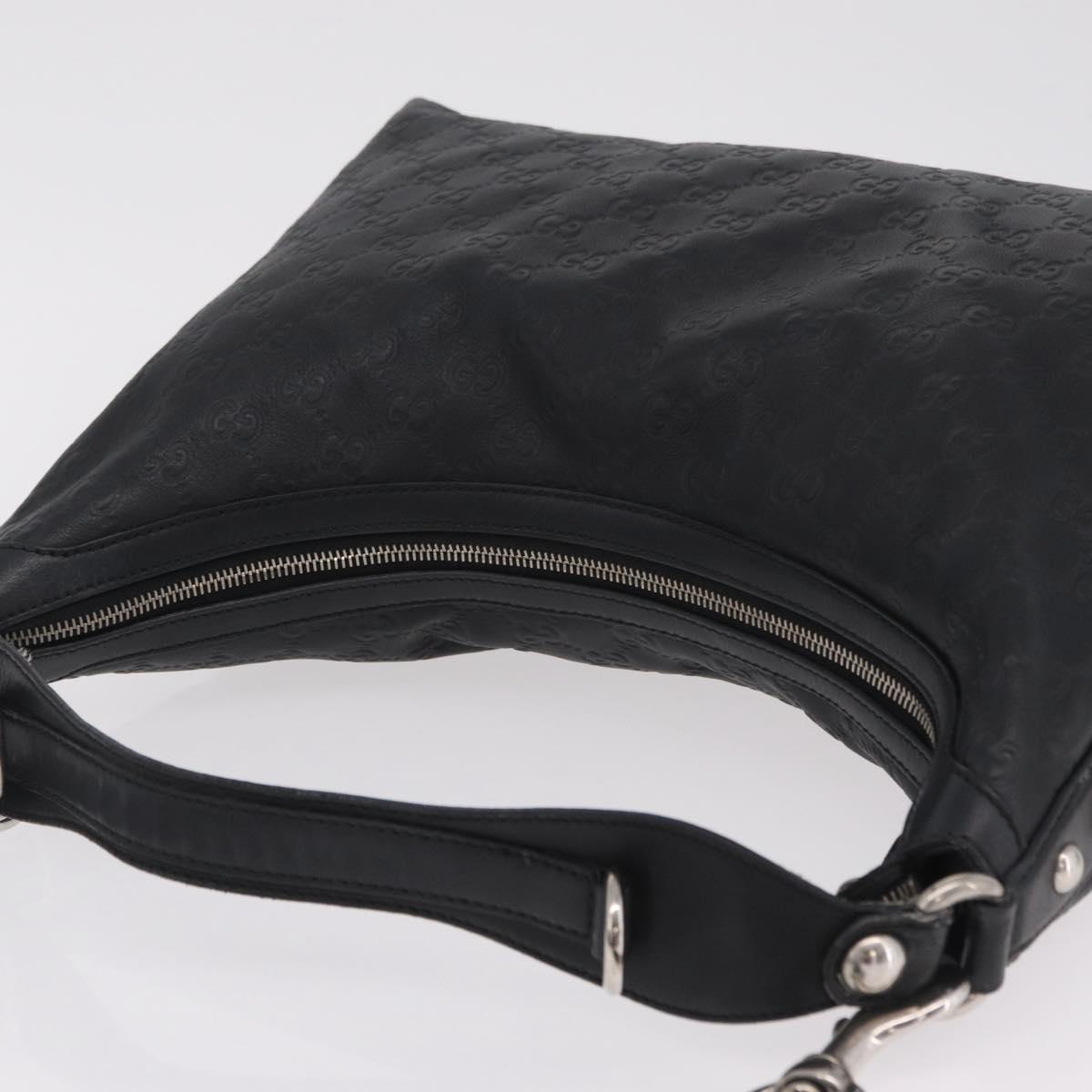 GUCCI GuccissimaGG Shoulder Bag Leather 2way Black Silver 232961 Auth mr3044A