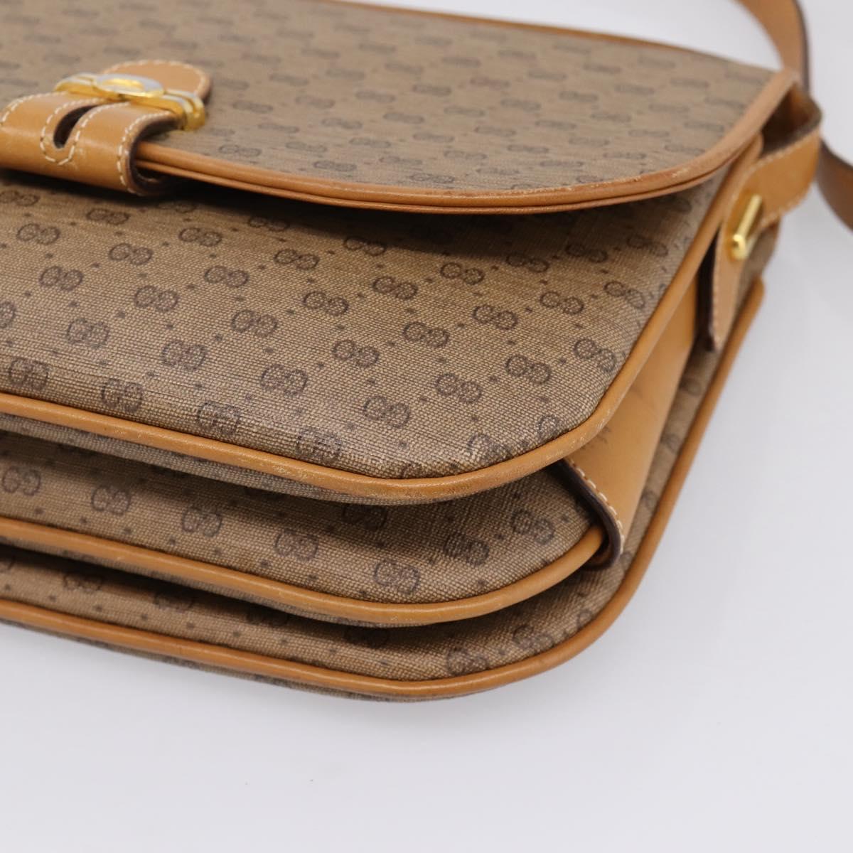 GUCCI Micro GG Shoulder Bag PVC Beige Gold Tone 001 406 1780 Auth mr3049