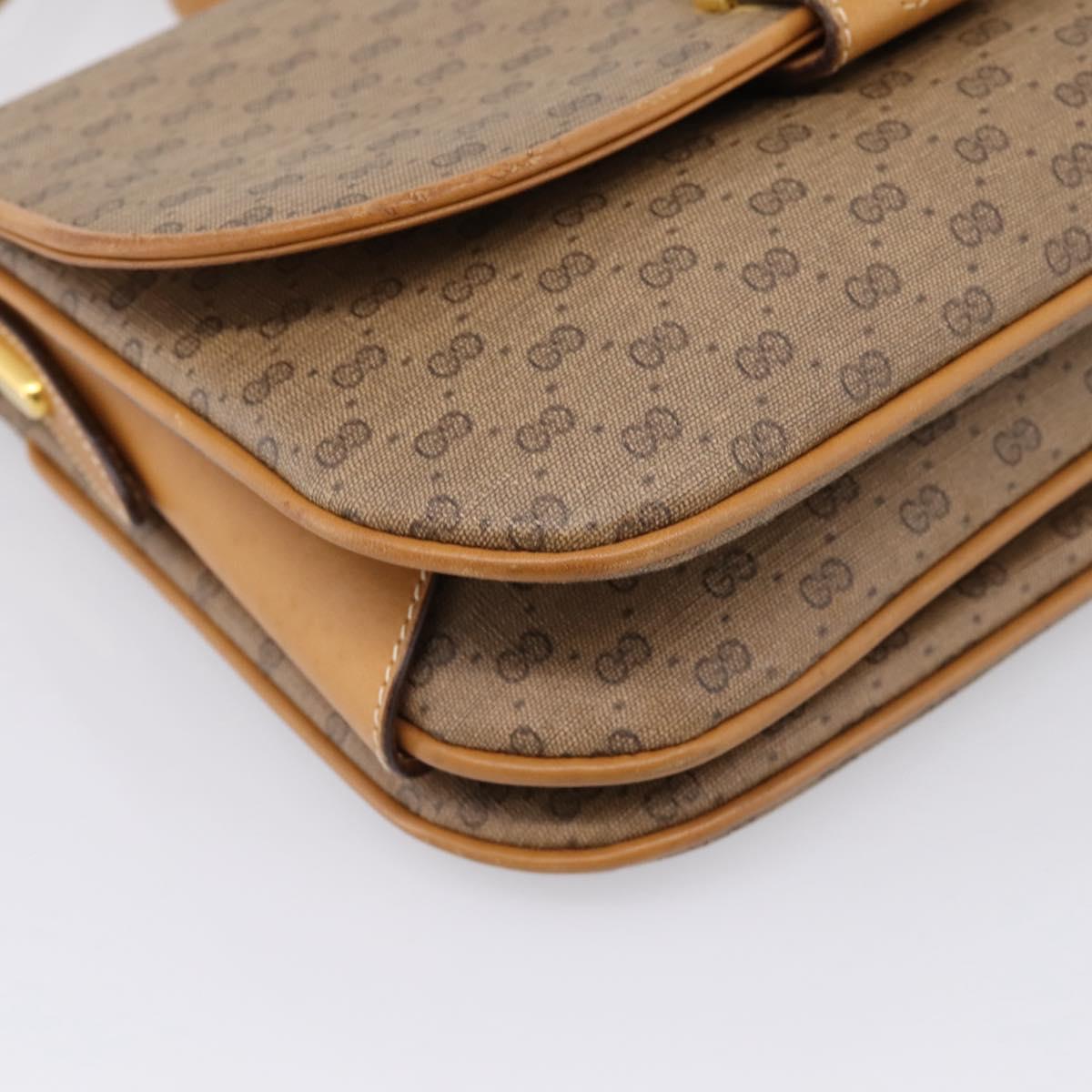 GUCCI Micro GG Shoulder Bag PVC Beige Gold Tone 001 406 1780 Auth mr3049