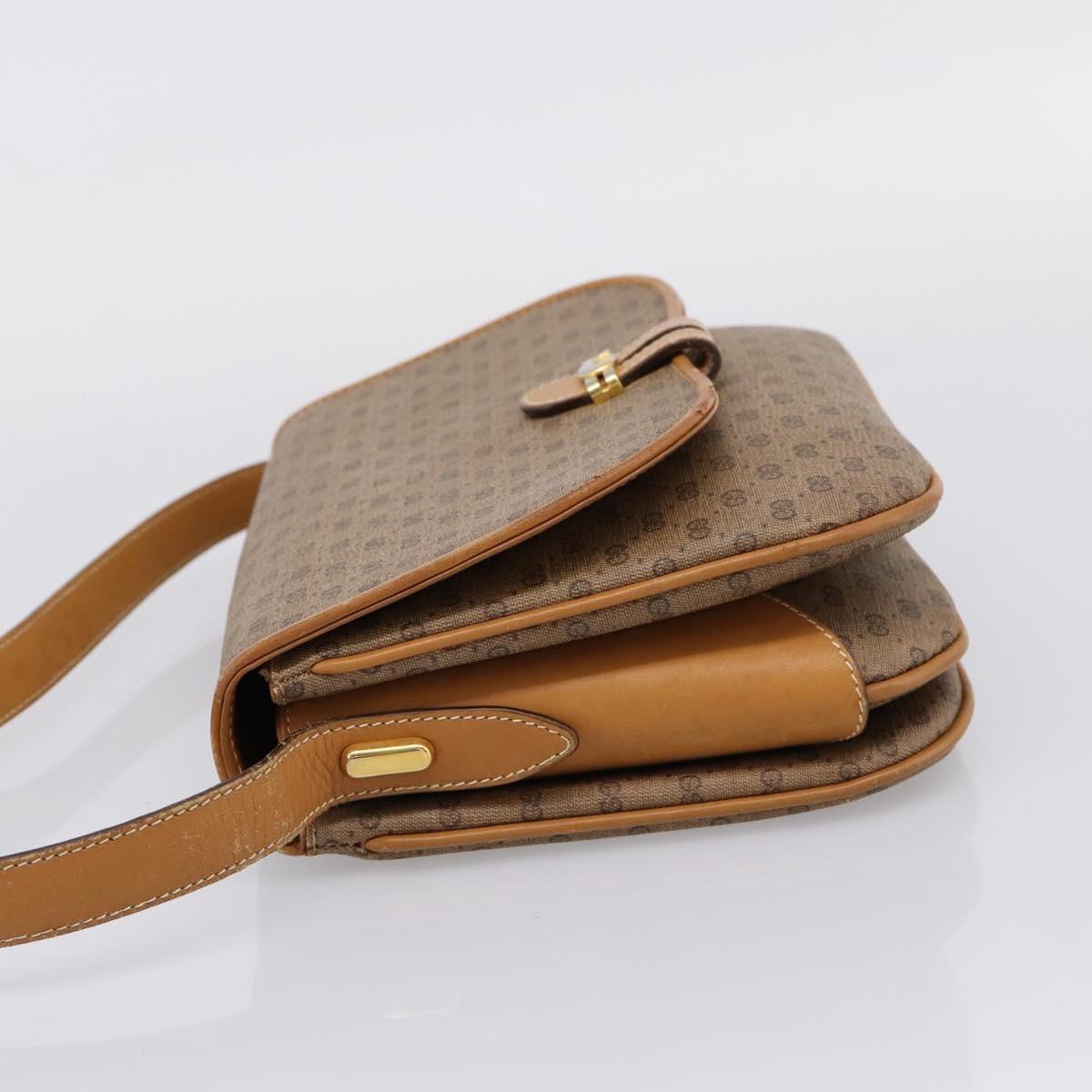 GUCCI Micro GG Shoulder Bag PVC Beige Gold Tone 001 406 1780 Auth mr3049