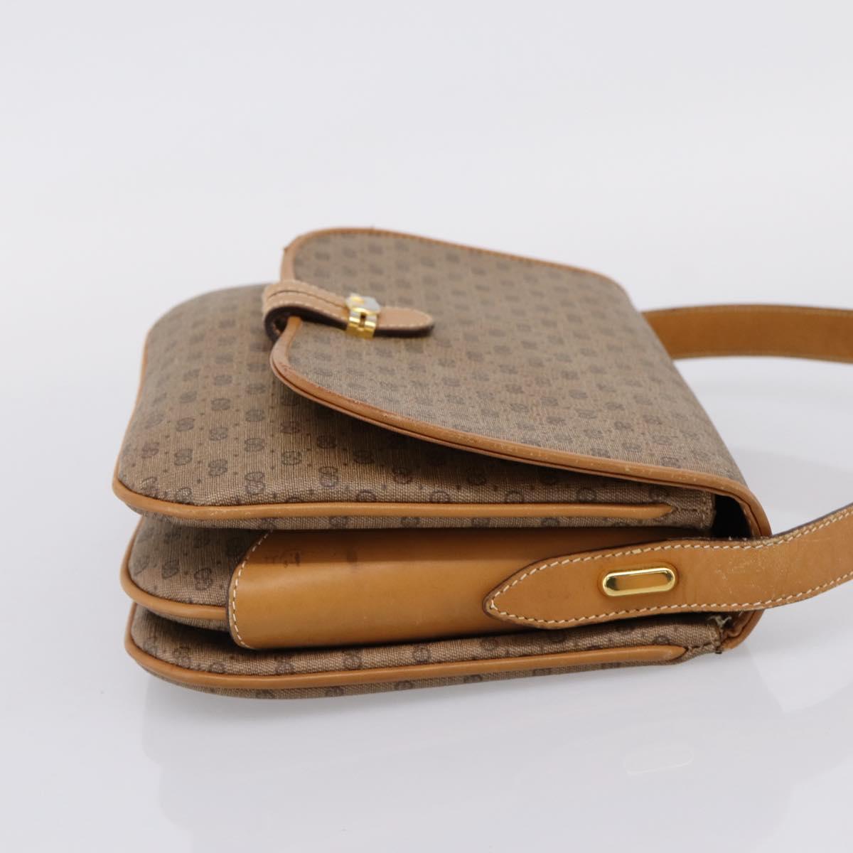 GUCCI Micro GG Shoulder Bag PVC Beige Gold Tone 001 406 1780 Auth mr3049