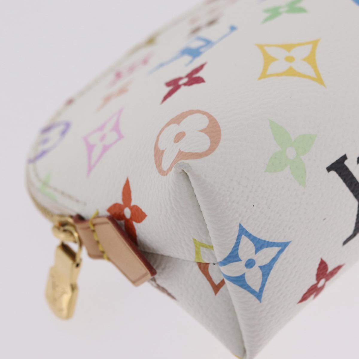 LOUIS VUITTON Monogram Multicolor Pochette Cosmetic PM White M47354 Auth mr3050V