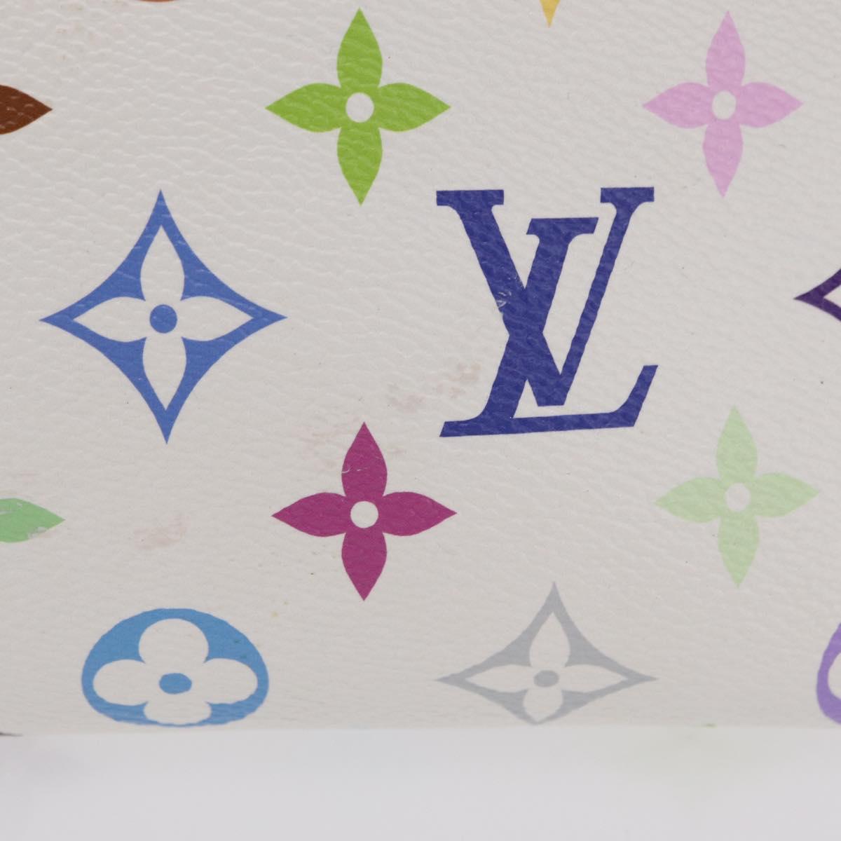 LOUIS VUITTON Monogram Multicolor Pochette Cosmetic PM White M47354 Auth mr3050V