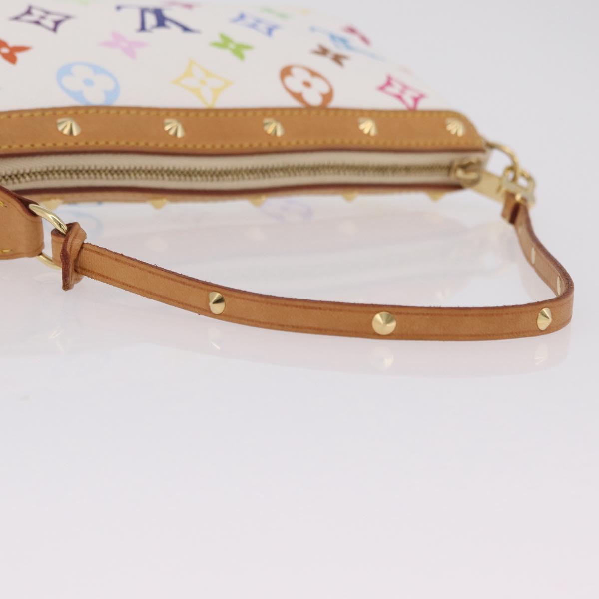 LOUIS VUITTON Monogram Multicolor Pochette Accessoires White M92649 Auth mr3053V