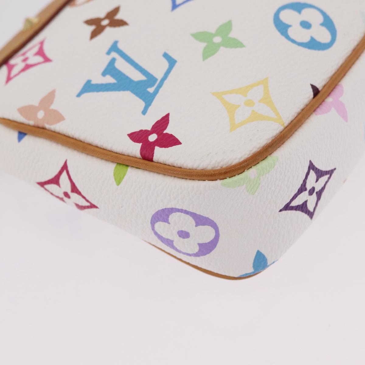LOUIS VUITTON Monogram Multicolor Pochette Accessoires White M92649 Auth mr3053V