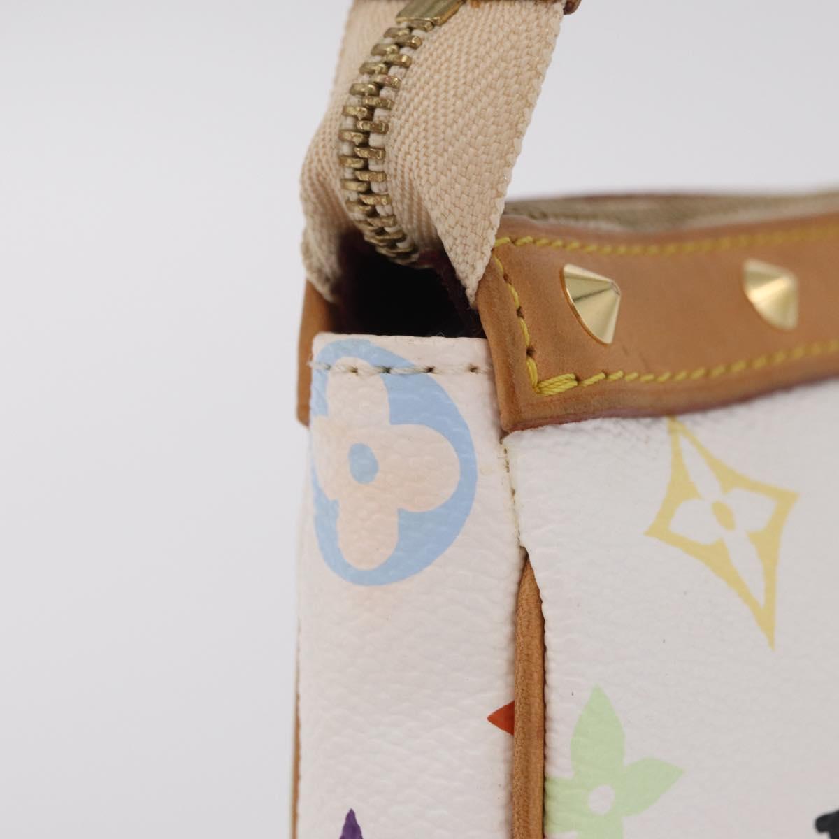 LOUIS VUITTON Monogram Multicolor Pochette Accessoires White M92649 Auth mr3053V