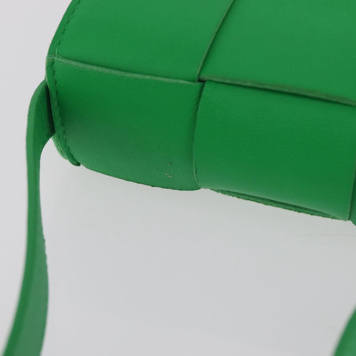 BOTTEGA VENETA MAXI INTRECCIATO Candy Cassette Bag Leather Green Auth mr3056A