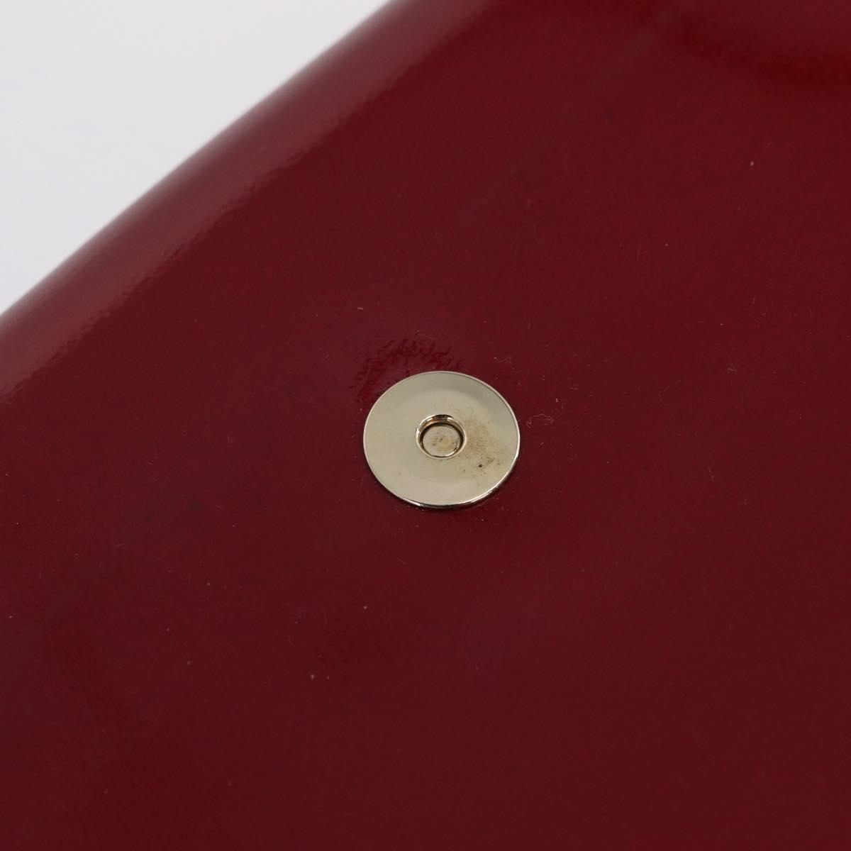 CELINE Triomphe Shoulder Bag Leather Red Gold Tone Auth mr3059A