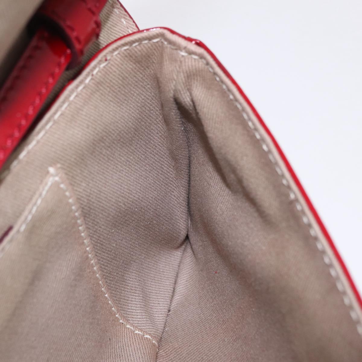 CELINE Triomphe Shoulder Bag Leather Red Gold Tone Auth mr3059A