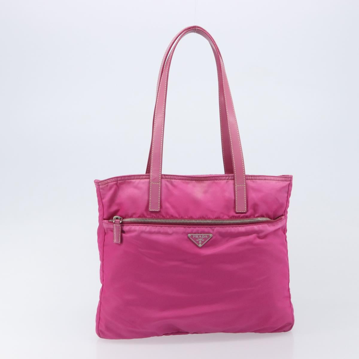 PRADA Tote Bag Nylon 2 Set Pink Black Auth mr3075