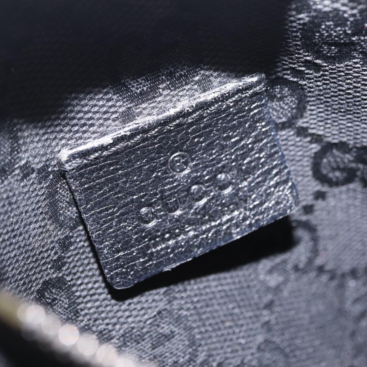 GUCCI GG Canvas Waist Bag Black Silver 28566 Auth mr3080A