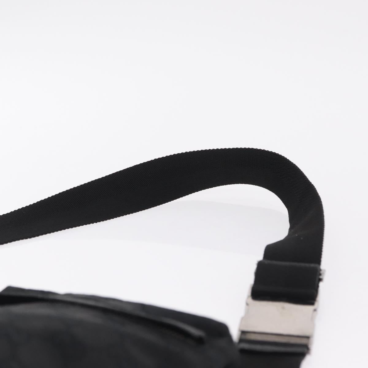 GUCCI GG Canvas Waist Bag Black Silver 28566 Auth mr3080A