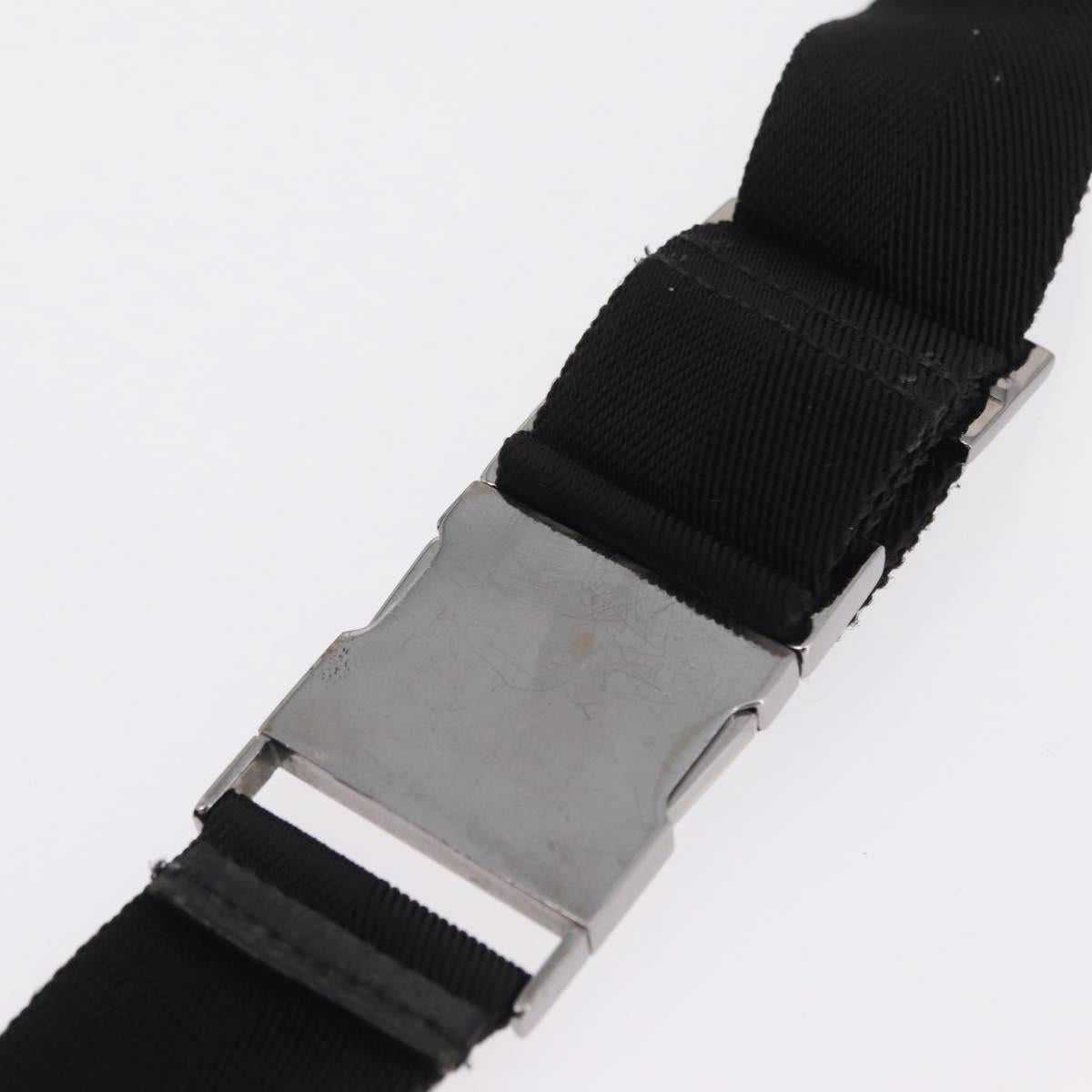 GUCCI GG Canvas Waist Bag Black Silver 28566 Auth mr3080A