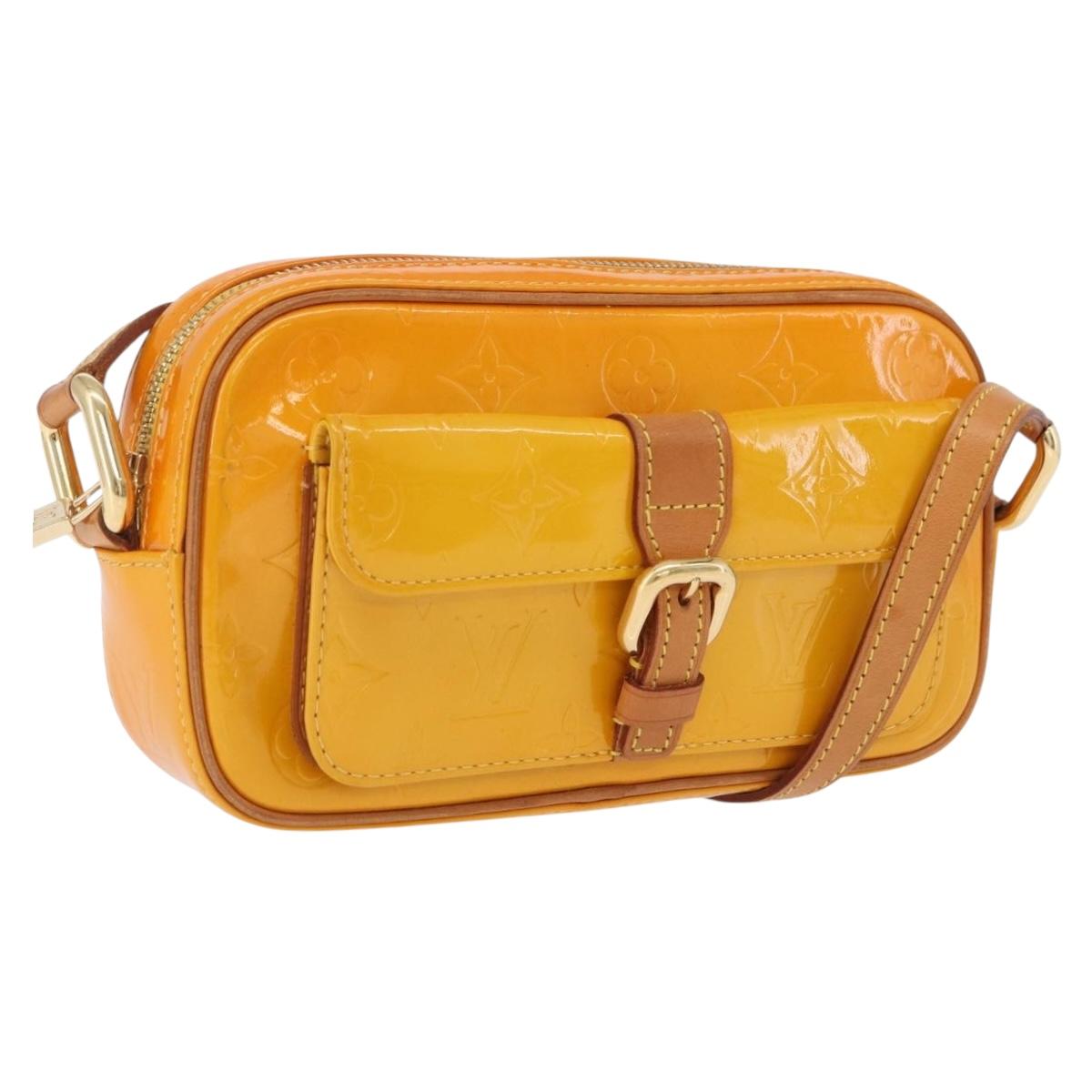 LOUIS VUITTON Monogram Vernis Christy MM Shoulder Bag Jaune M91108 Auth mr3084A