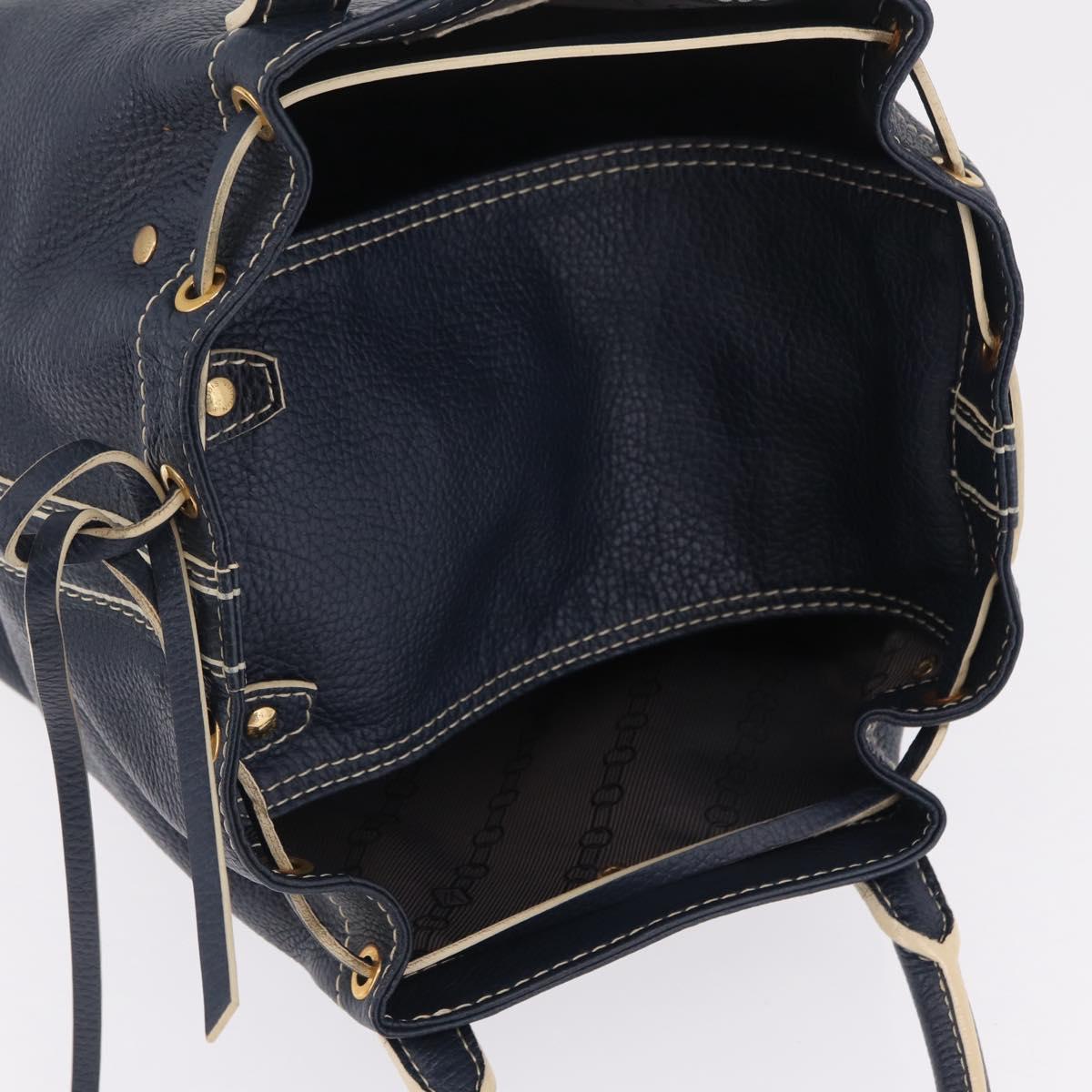 LOUIS VUITTON Tobago T&B Shoe Bag Hand Bag Leather Navy M95149 LV Auth mr3089A