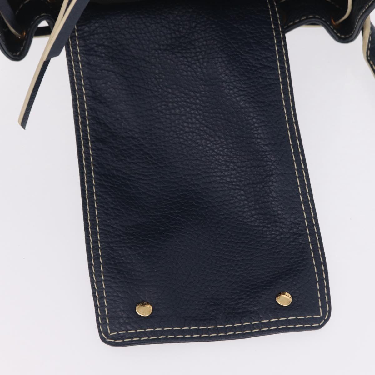 LOUIS VUITTON Tobago T&B Shoe Bag Hand Bag Leather Navy M95149 LV Auth mr3089A