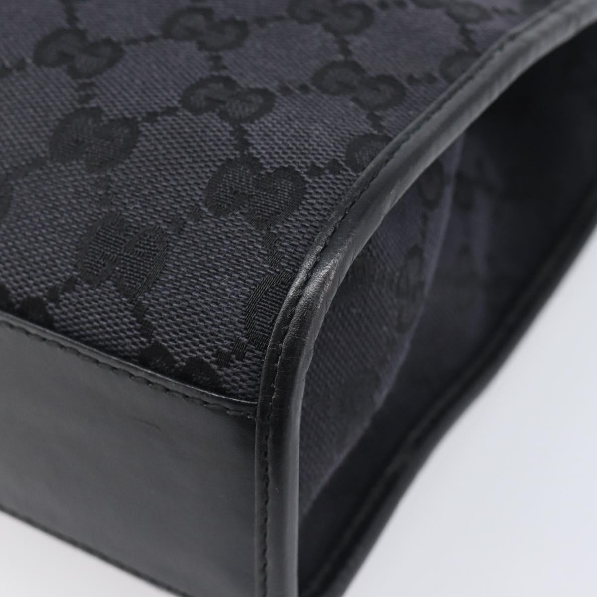 GUCCI GG Canvas Jackie Hand Bag Black Silver 002 1065 Auth mr3094A