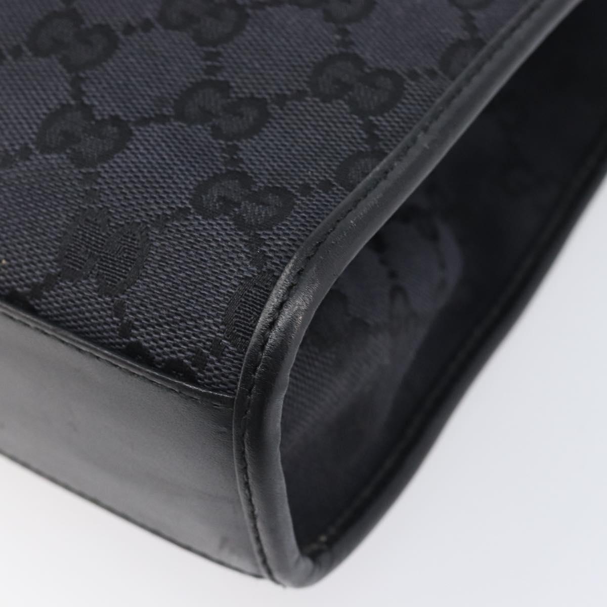 GUCCI GG Canvas Jackie Hand Bag Black Silver 002 1065 Auth mr3094A