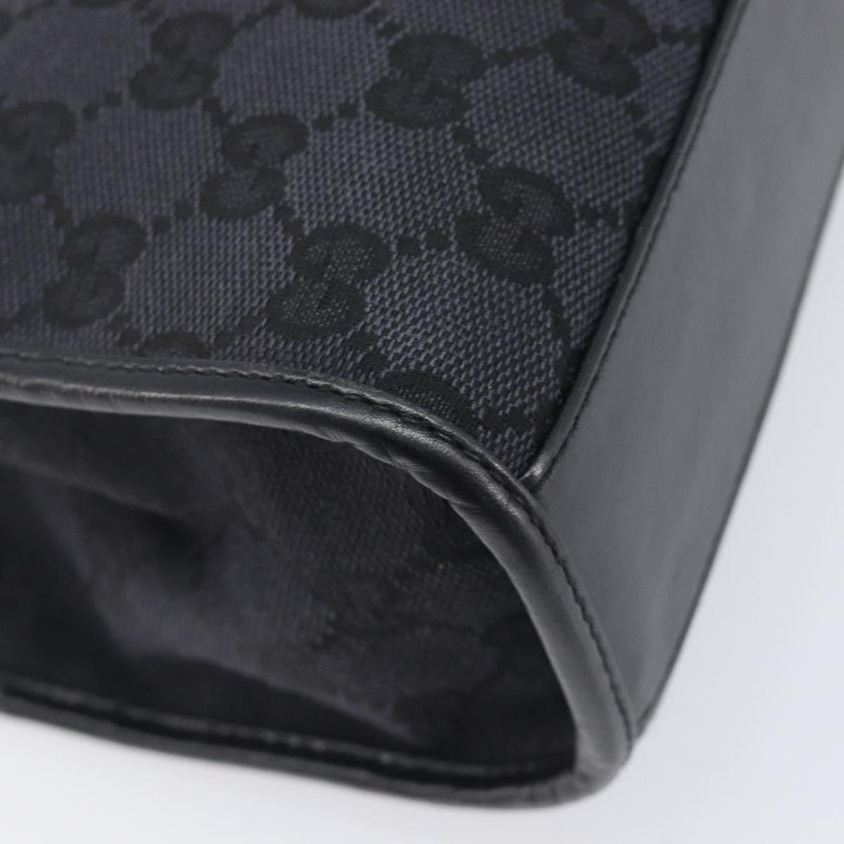 GUCCI GG Canvas Jackie Hand Bag Black Silver 002 1065 Auth mr3094A