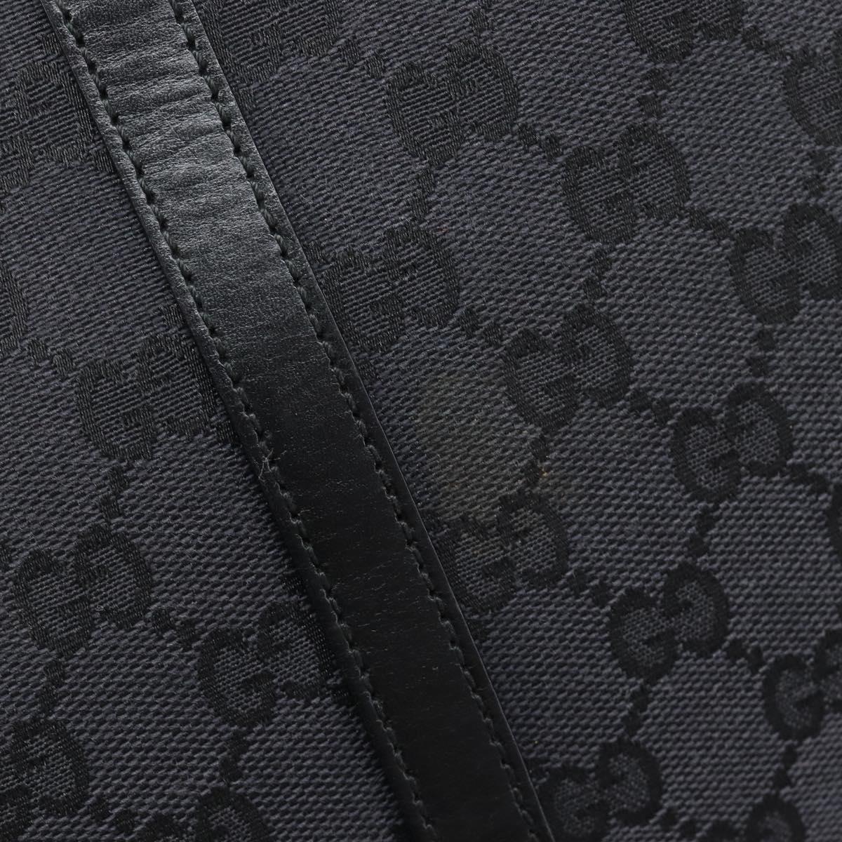 GUCCI GG Canvas Jackie Hand Bag Black Silver 002 1065 Auth mr3094A