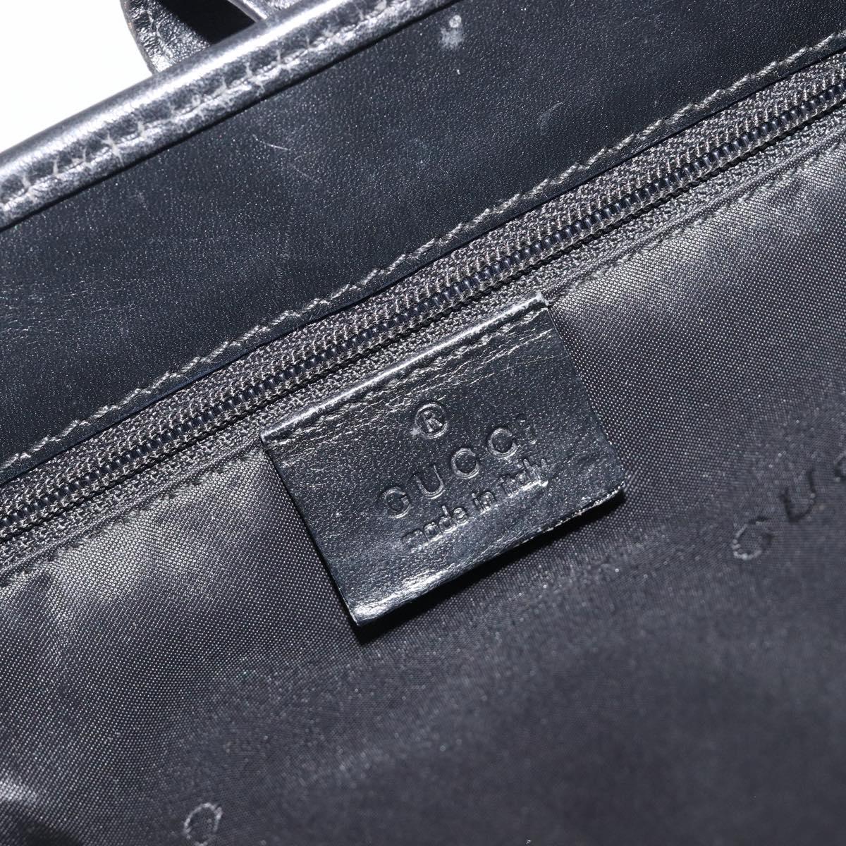 GUCCI GG Canvas Jackie Hand Bag Black Silver 002 1065 Auth mr3094A