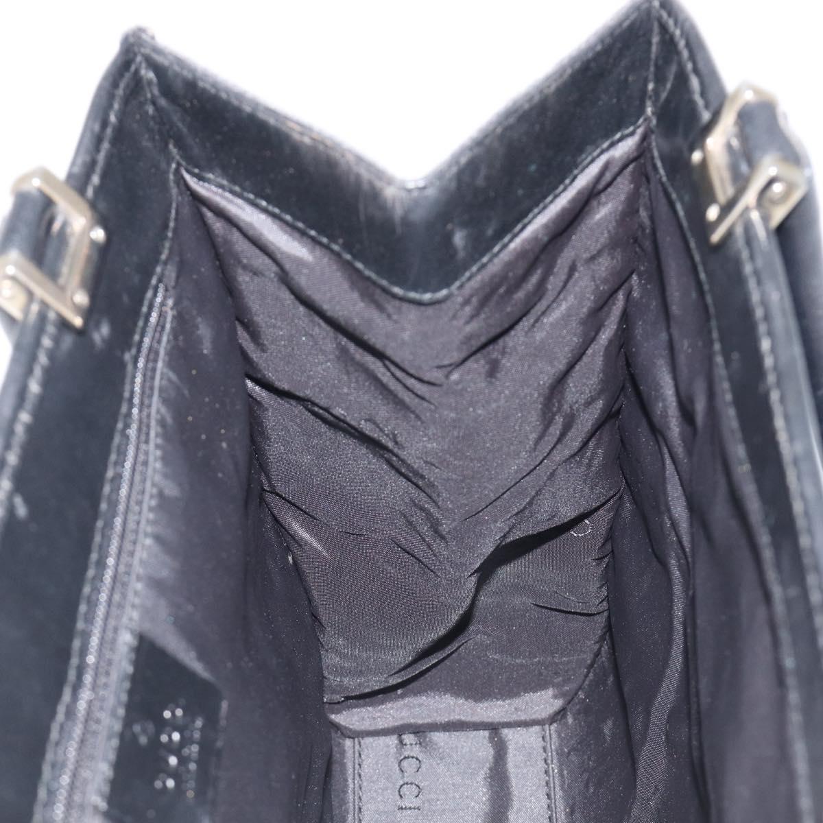 GUCCI GG Canvas Jackie Hand Bag Black Silver 002 1065 Auth mr3094A
