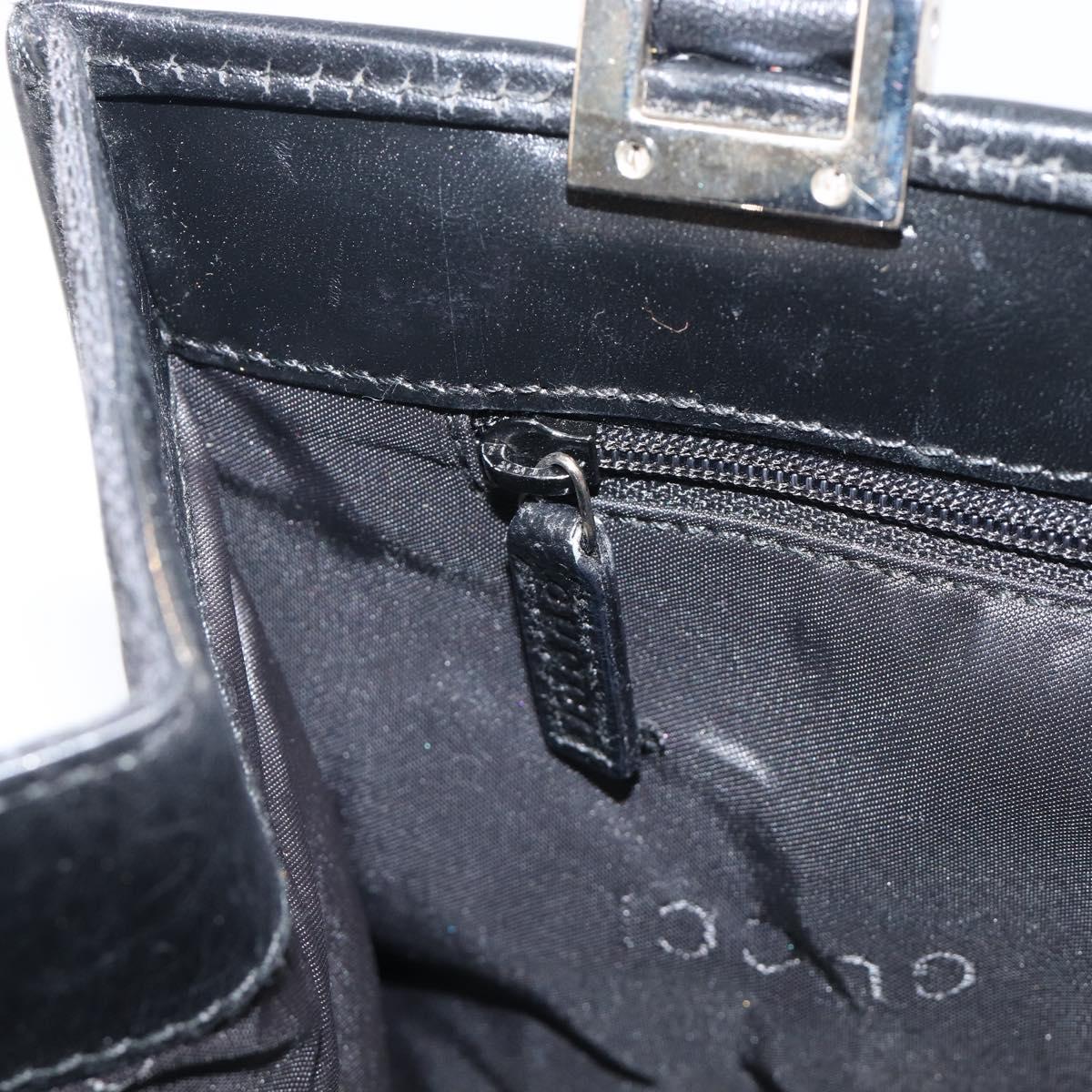GUCCI GG Canvas Jackie Hand Bag Black Silver 002 1065 Auth mr3094A
