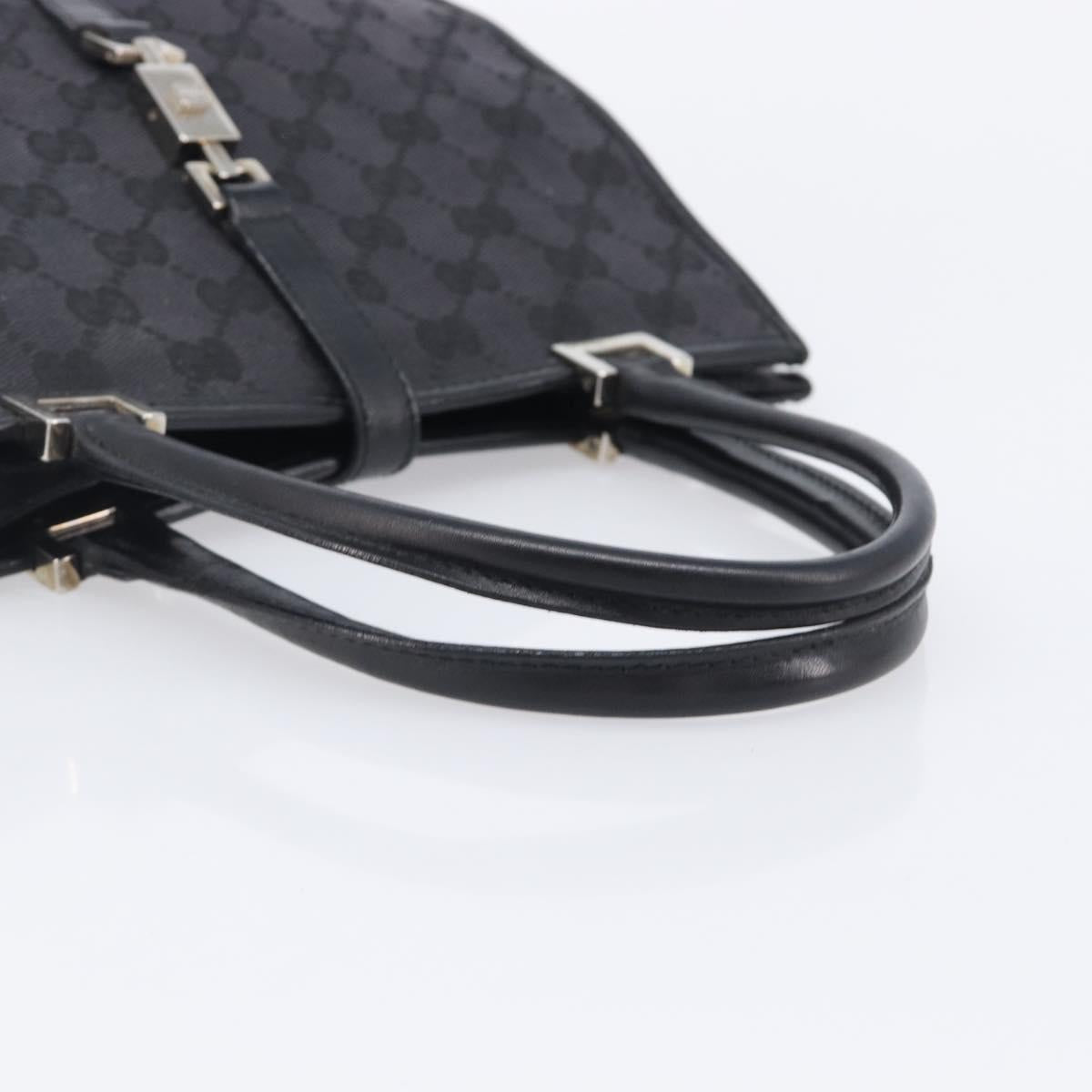 GUCCI GG Canvas Jackie Hand Bag Black Silver 002 1065 Auth mr3094A