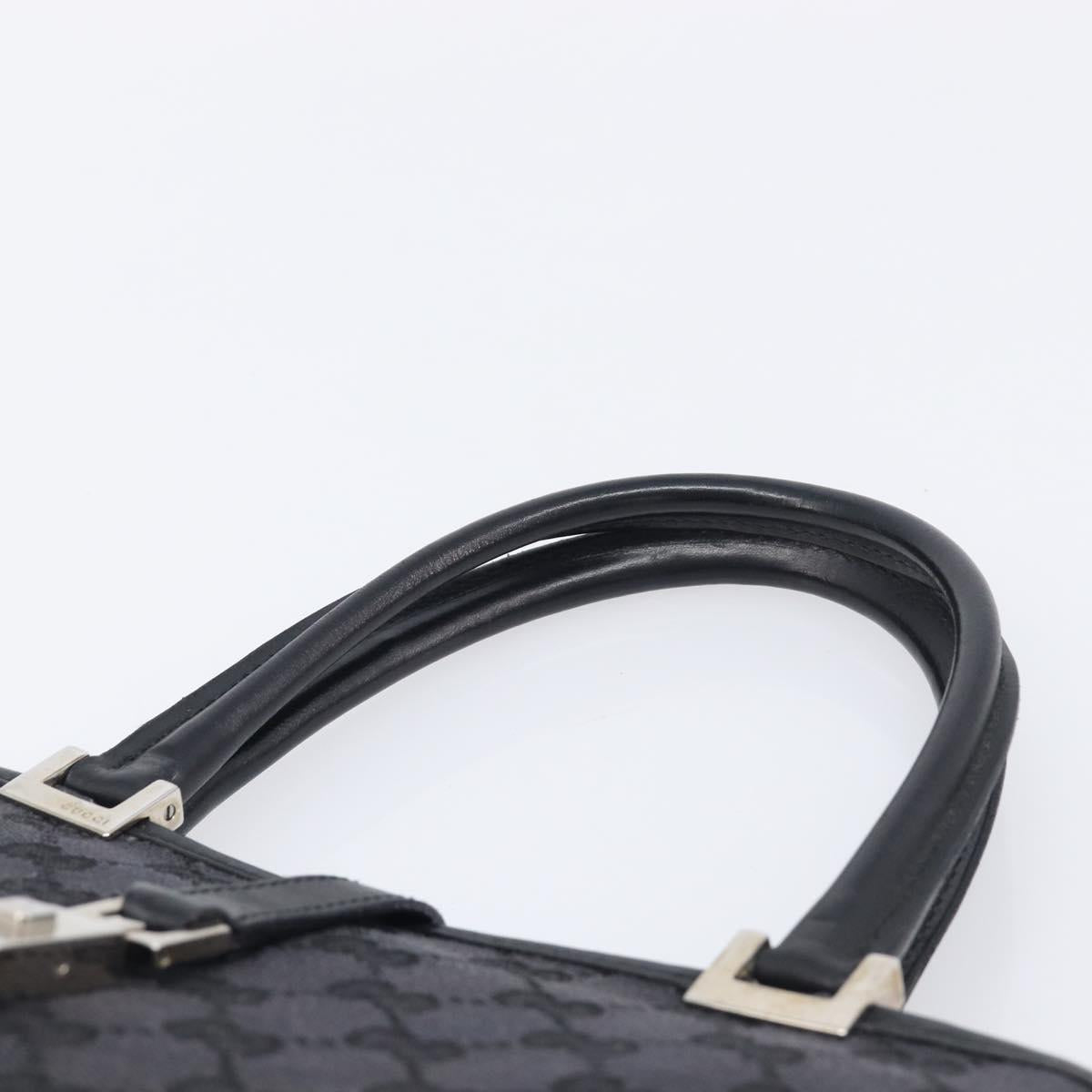 GUCCI GG Canvas Jackie Hand Bag Black Silver 002 1065 Auth mr3094A