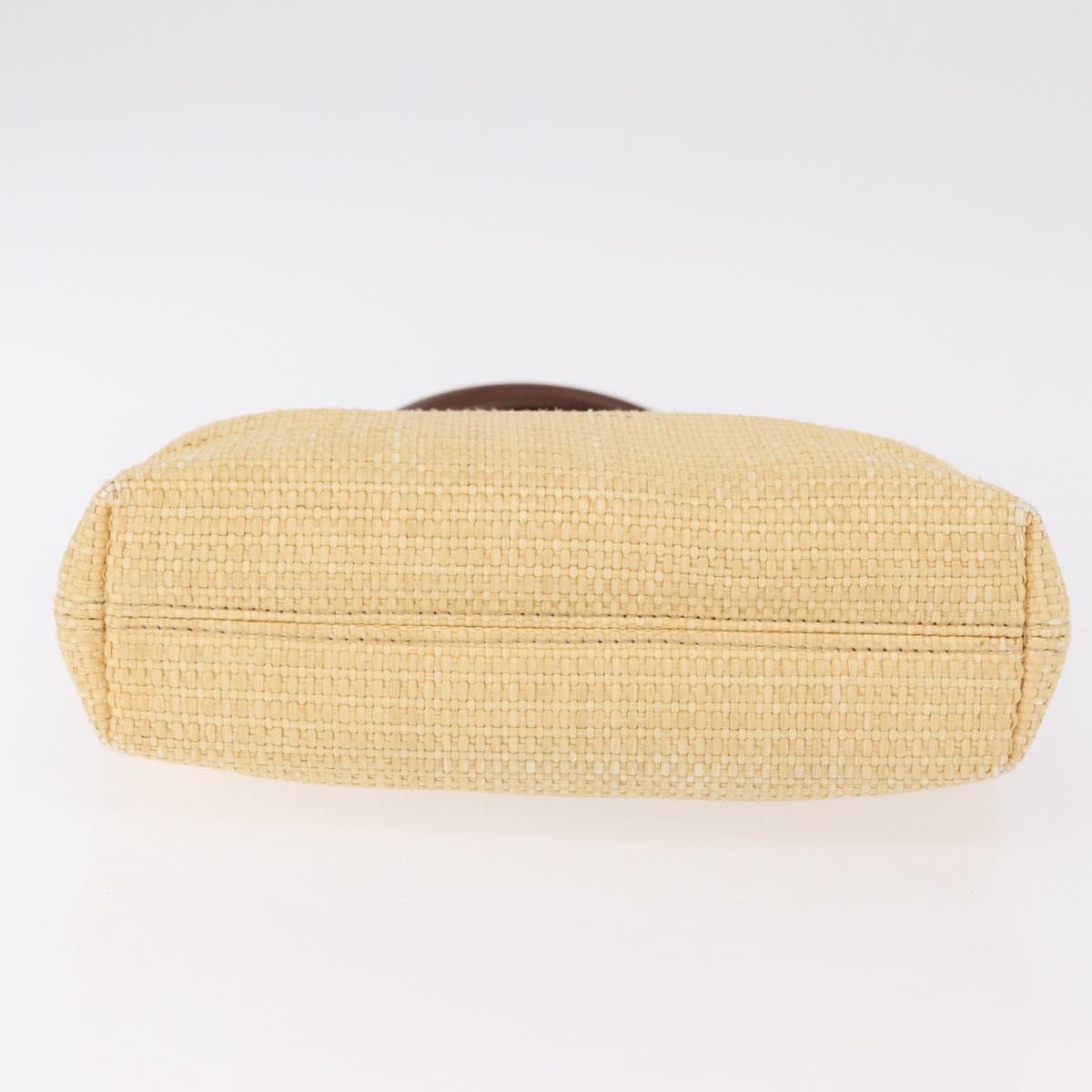 CHANEL Hand Bag Straw Beige Brown CC Auth mr3095