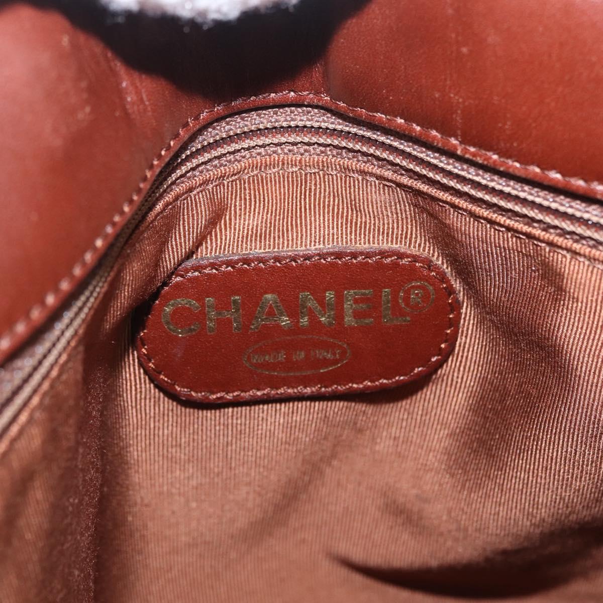 CHANEL Hand Bag Straw Beige Brown CC Auth mr3095