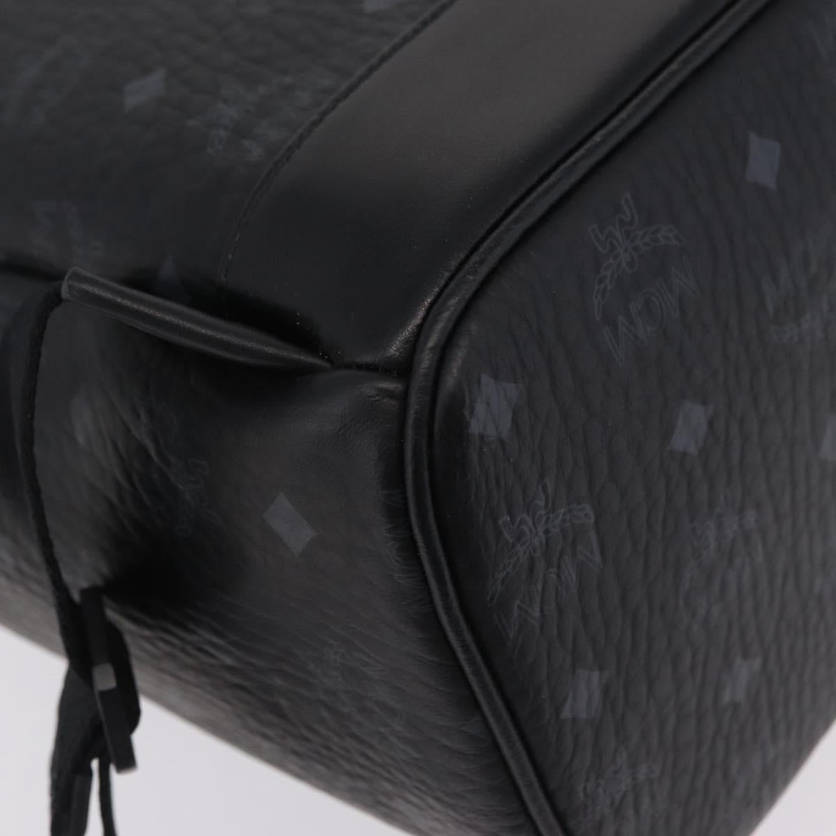 MCM Vicetos Backpack PVC Leather Black Auth mr3096A